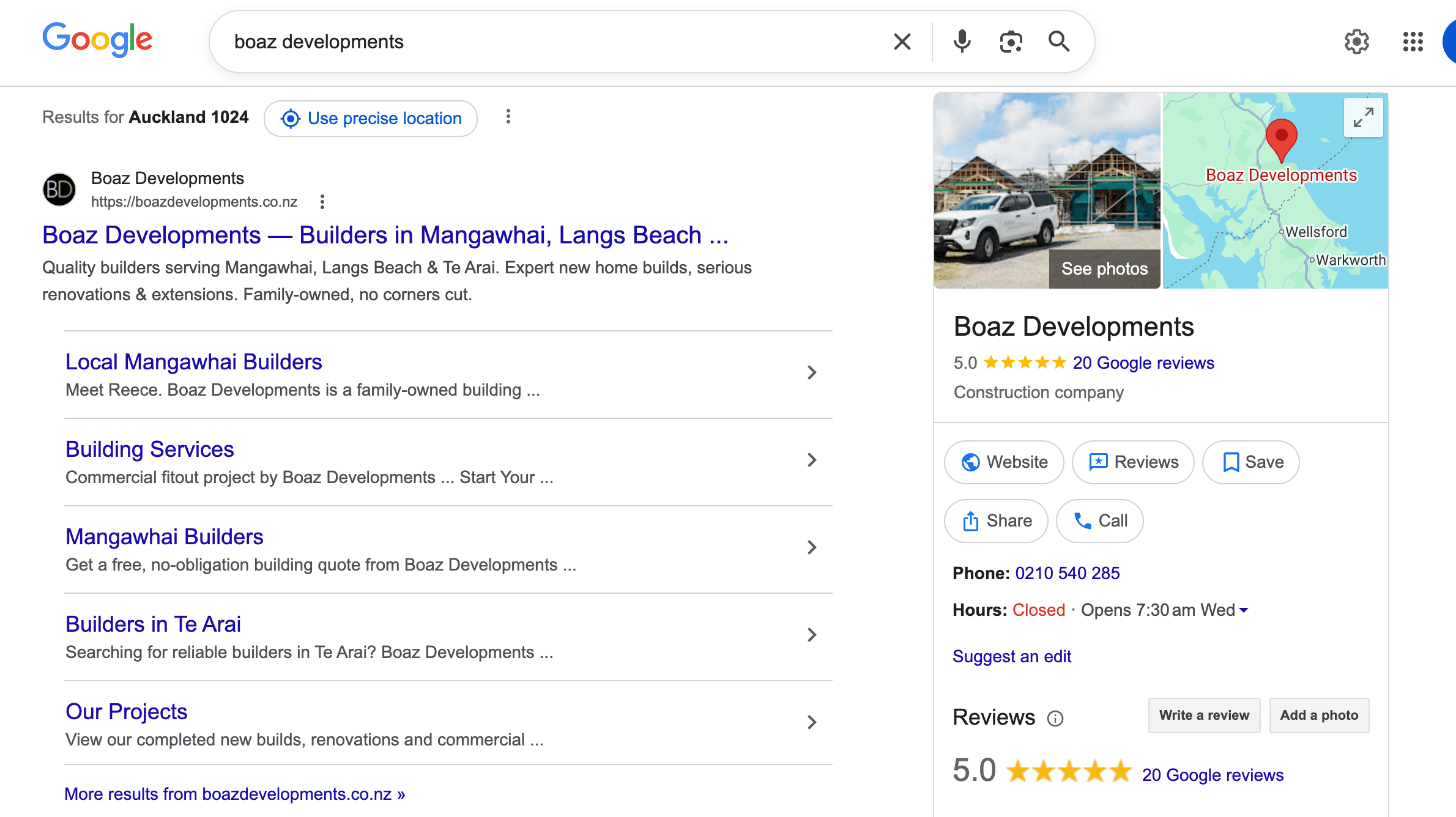 Boaz Developments on Google after. Full business profile with project photos, map, 5.0 stars from 20 reviews, sitelinks for services and locations.